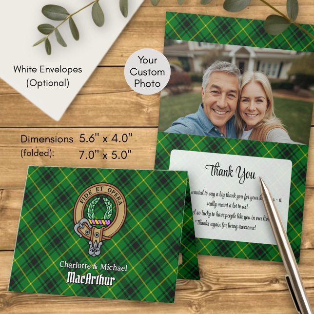 Clan MacArthur Crest over Tartan Invitation (Creator Uploaded)