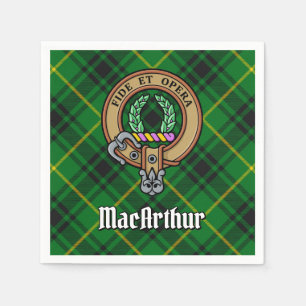 Clan MacArthur Crest over Tartan Napkin