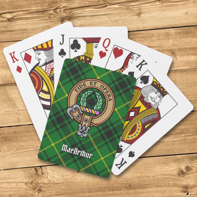 Clan MacArthur Crest over Tartan Playing Cards (Creator Uploaded)
