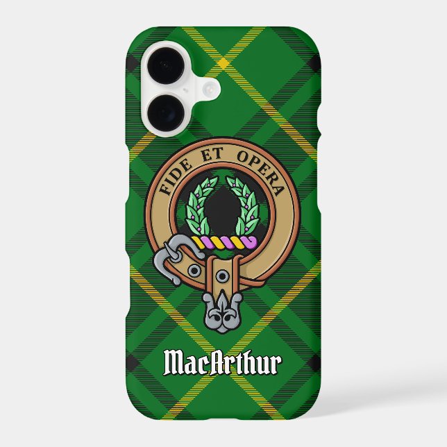 Clan MacArthur Crest sur Tartan (Verso)
