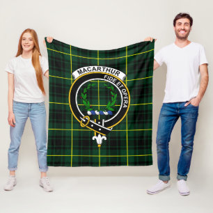 Clan MacArthur Modern Tartan Plaid Fleece Blanket