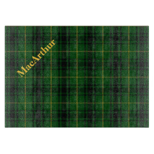 Clan MacArthur Plaid Glass Cutting Board