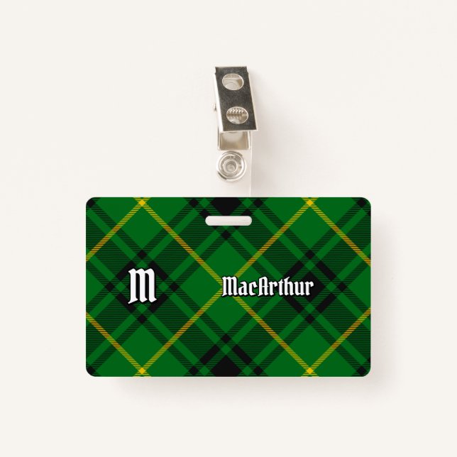 Clan MacArthur Tartan Badge (Front with Clip)