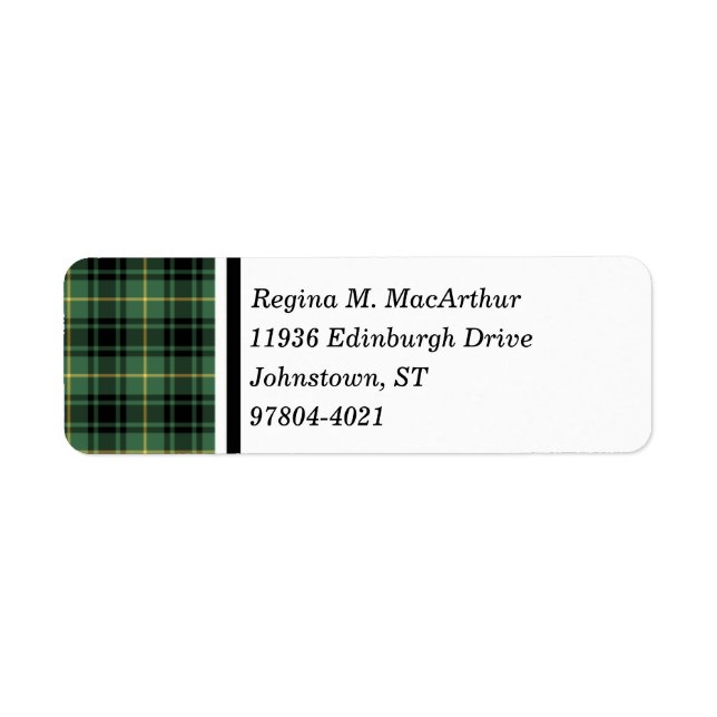 Clan MacArthur Tartan Green Plaid (Devant)