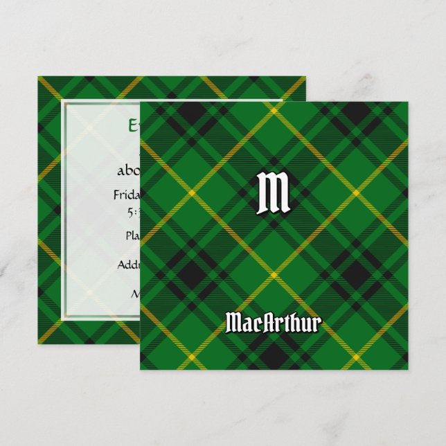 Clan MacArthur Tartan Invitation (Front/Back)