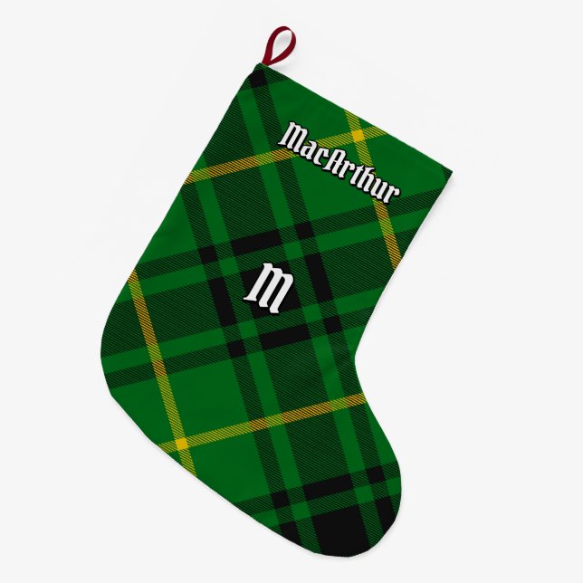 Clan MacArthur Tartan Large Christmas Stocking (Front (Hanging))