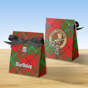 Clan MacAulay Crest over Tartan Favor Box