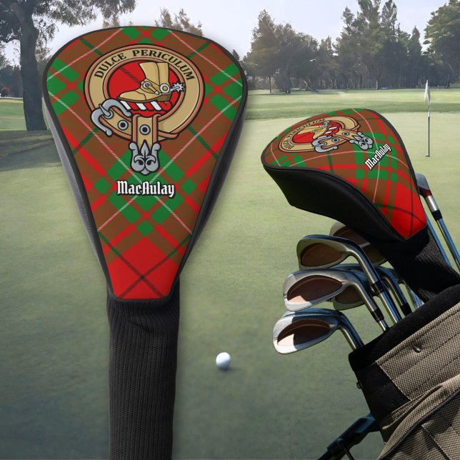Clan MacAulay Crest over Tartan Golf Head Cover (Creator Uploaded)