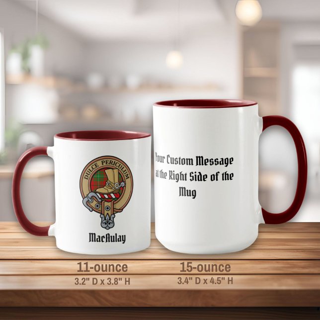 Clan MacAulay Crest over Tartan Mug (Creator Uploaded)