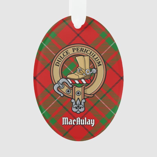 Clan MacAulay Crest sur l'ornement du Tartan (devant)