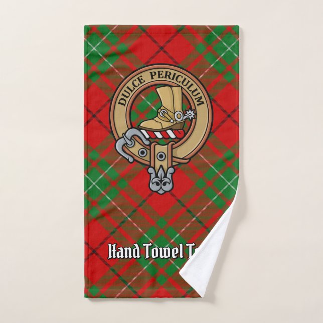 Clan MacAulay Crest sur Tartan (Serviette à main)