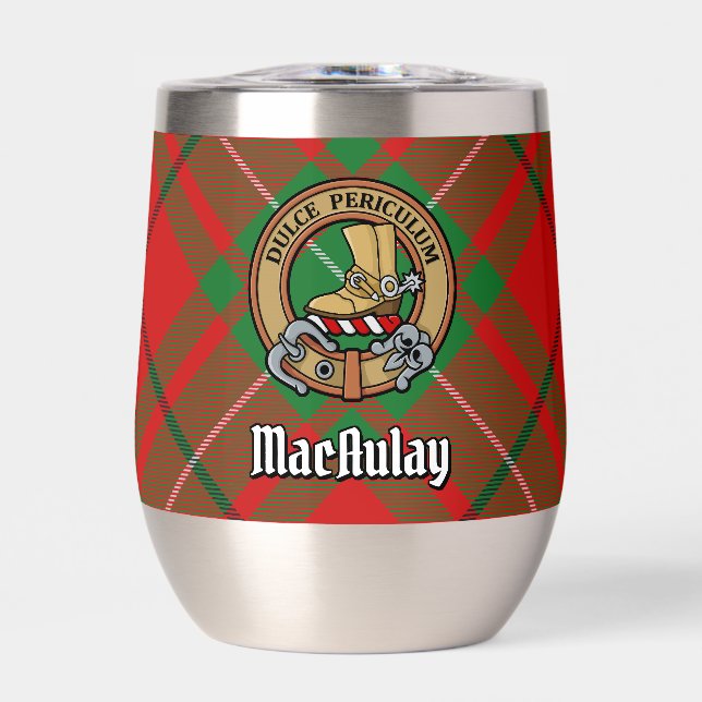 Clan MacAulay Crest sur Tartan (Avant)