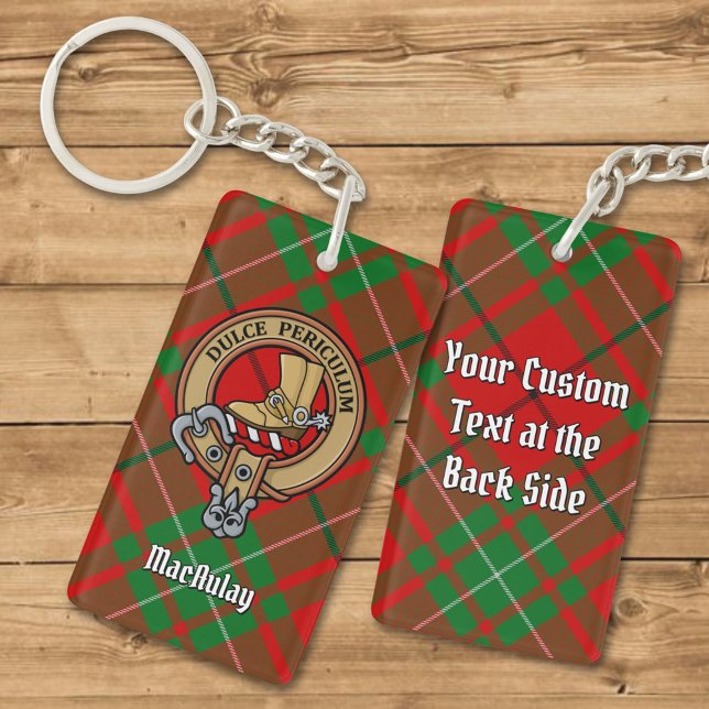 Clan MacAulay Crest sur Tartan Porte - clé (Créateur téléchargé)