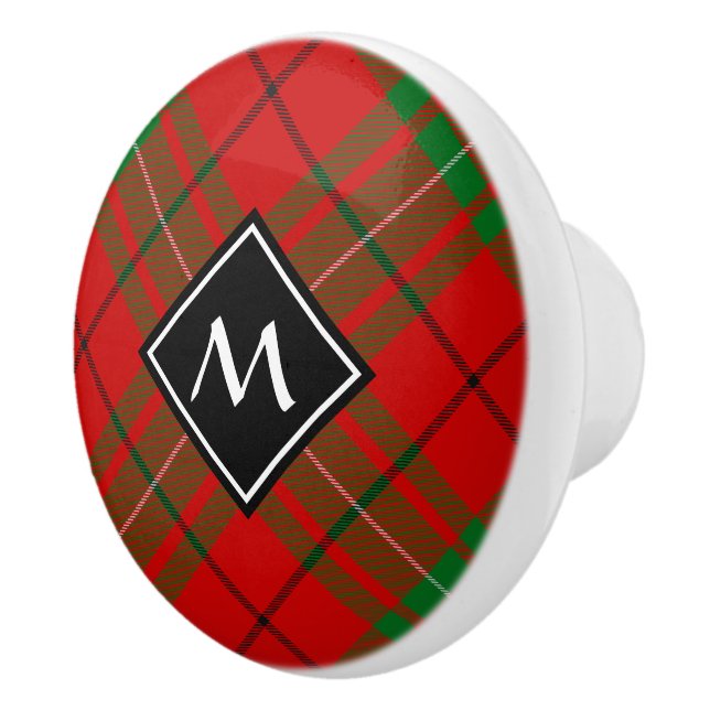 Clan MacAulay Tartan Ceramic Knob (Right)
