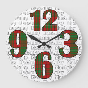 Clan MacAulay Tartan Plaid Large Clock