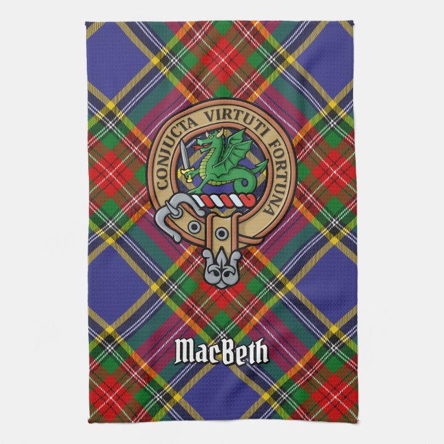 Clan MacBeth Crest Kitchen Towel (Vertical)