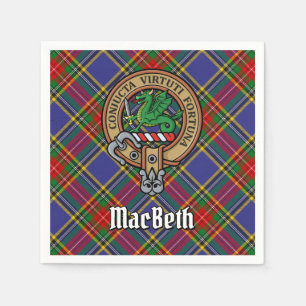 Clan MacBeth Crest over Tartan Napkin