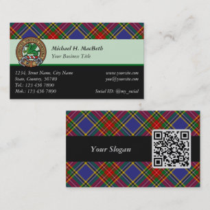 Clan MacBeth Tartan Carte de visite