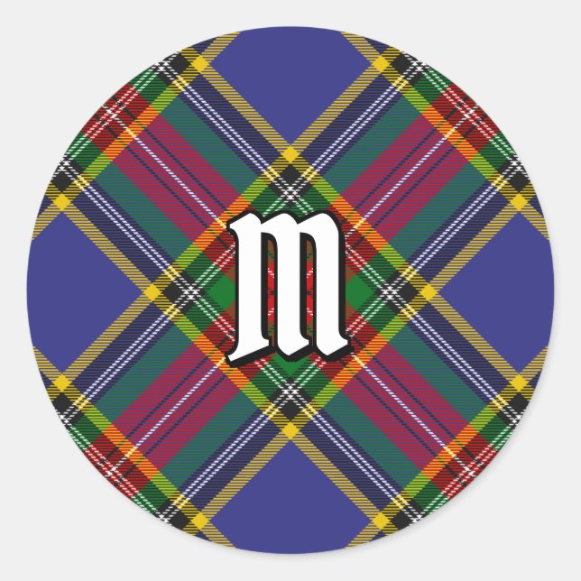 Clan MacBeth Tartan Classic Round Sticker (Front)