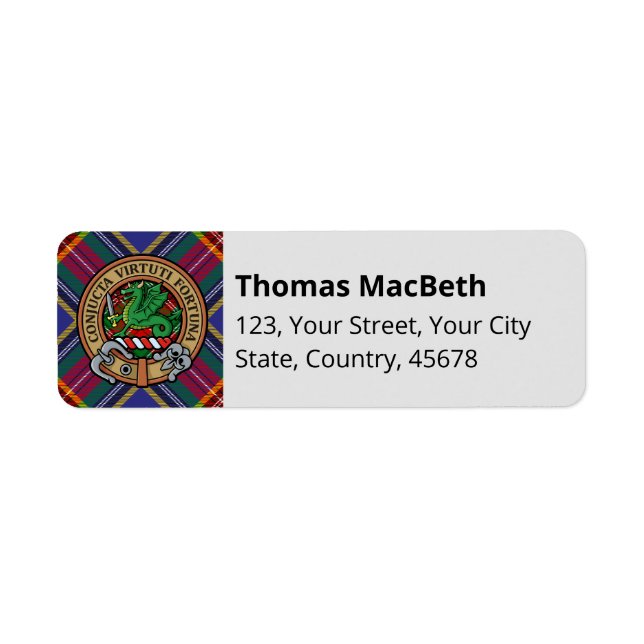 Clan MacBeth Tartan Label (Front)