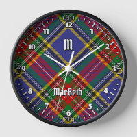 Clan MacBeth Tartan Large Clock