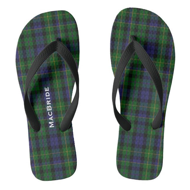 Clan MacBride Plaid Personalized Flip Flops (Footbed)