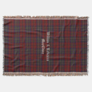 Clan MacClure Tartan Plaid Custom Throw Blanket