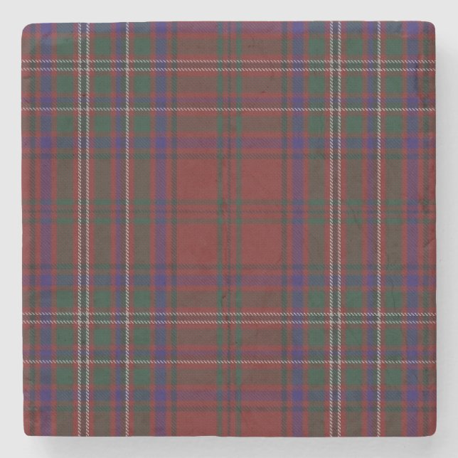 Clan MacClure Tartan Plaid Stone Coaster (Front)