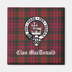 Clan MacDonald Crest & Modern Tartan Magnet