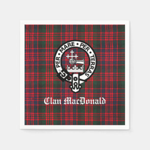 Clan MacDonald Crest & Modern Tartan Napkin