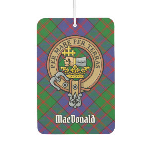 Clan MacDonald Crest over Tartan Air Freshener