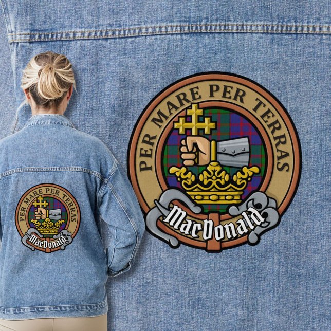Clan MacDonald Crest over Tartan Denim Jacket (Creator Uploaded)