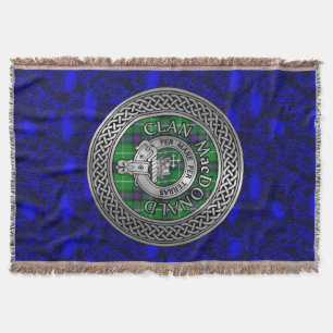 Clan MacDonald Crest & Tartan Knot Throw Blanket