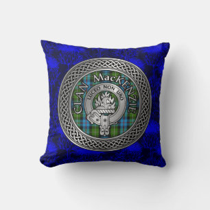 Clan MacDonald Crest & Tartan Knot Throw Pillow