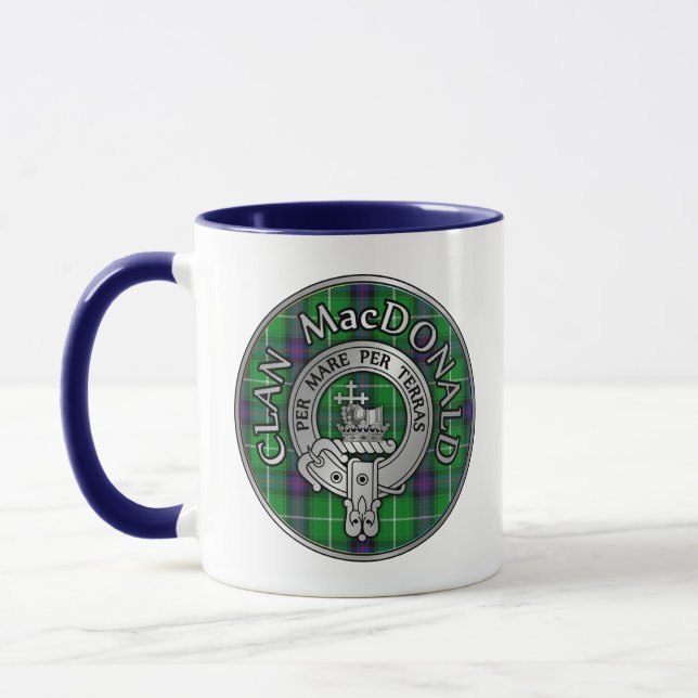 Clan MacDonald Crest & Tartan Mug (Left)