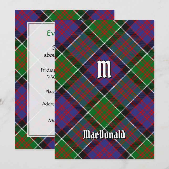 Clan MacDonald de Clanranald Tartan Invitation (Devant / Derrière)