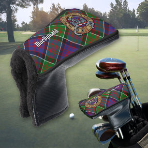 Clan MacDonald of Clanranald Crest over Tartan Golf Head Cover
