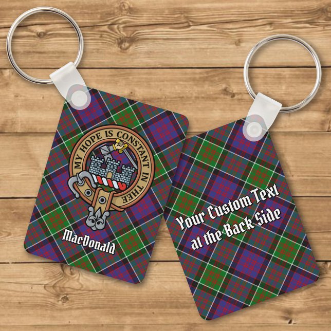 Clan MacDonald of Clanranald Crest over Tartan Keychain (Creator Uploaded)
