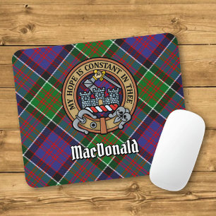 Clan MacDonald of Clanranald Crest over Tartan Mouse Pad
