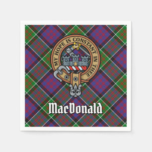 Clan MacDonald of Clanranald Crest over Tartan Napkin