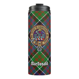 Clan MacDonald of Clanranald Crest over Tartan Thermal Tumbler