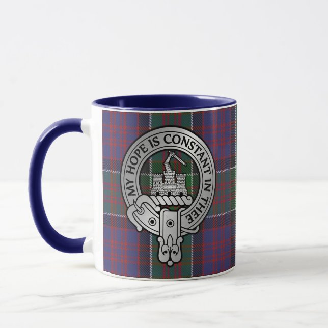Clan MacDonald of Clanranald Crest & Tartan Mug (Left)