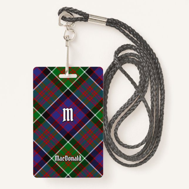 Clan MacDonald of Clanranald Tartan Badge (Front with Lanyard)