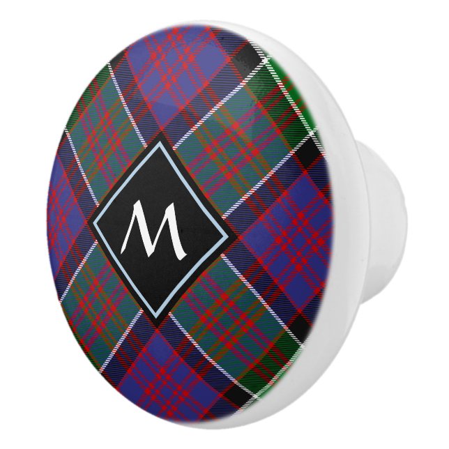 Clan MacDonald of Clanranald Tartan Ceramic Knob (Right)