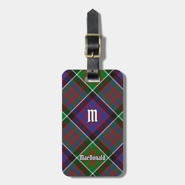 Clan MacDonald of Clanranald Tartan Luggage Tag (Front Vertical)