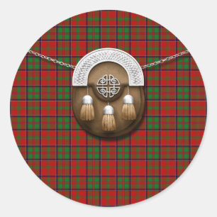 Clan MacDonald Of Glencoe Tartan And Sporran Classic Round Sticker