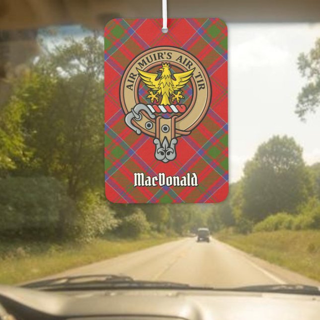 Clan MacDonald of Keppoch Crest over Tartan Air Freshener (Creator Uploaded)