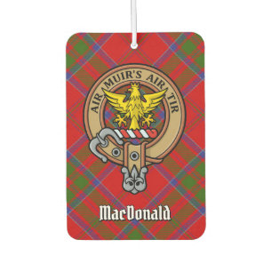 Clan MacDonald of Keppoch Crest over Tartan Air Freshener