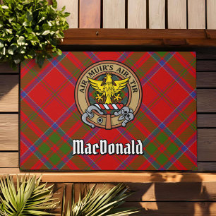 Clan MacDonald of Keppoch Crest over Tartan Doormat
