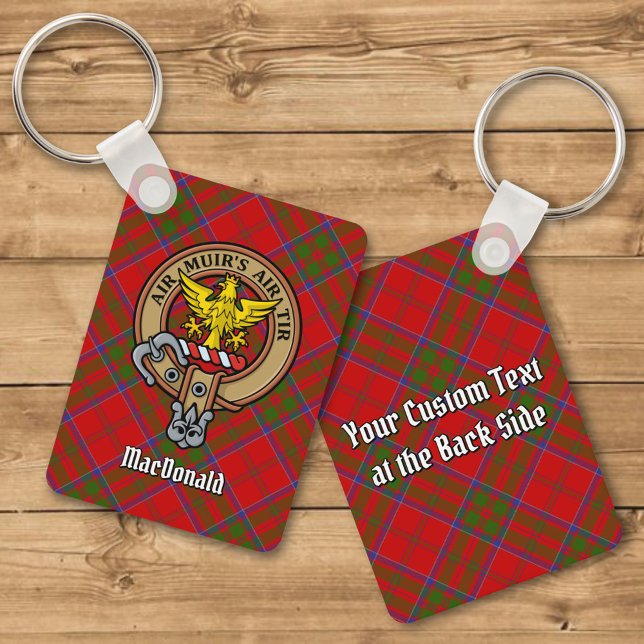 Clan MacDonald of Keppoch Crest over Tartan Keychain (Creator Uploaded)